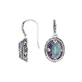 AE-8033-MT Sterling Silver Oval Shape Earring With Mystic Quartz Jewelry Bali Designs Inc